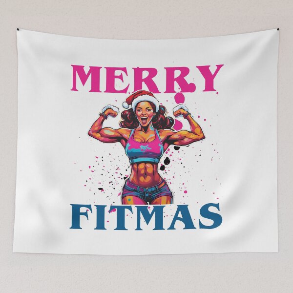 Item preview, Merry Fitmas Gym Miss Santa designed and sold by CyberArtistOne.