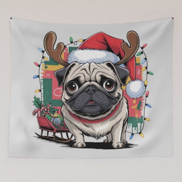 Item preview, Christmas Pug designed and sold by 123ks.