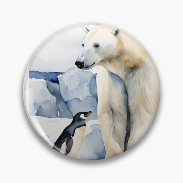 Item preview,   Polar Bear and Penguin Watercolor,  Polar Bear Family, Penguin, climat change, national recycling day designed and sold by KolorellaS.