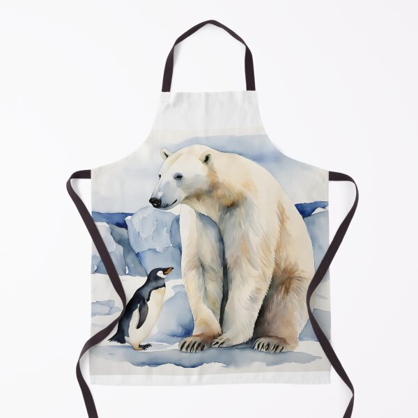 Item preview,   Polar Bear and Penguin Watercolor,  Polar Bear Family, Penguin, climat change, national recycling day designed and sold by KolorellaS.