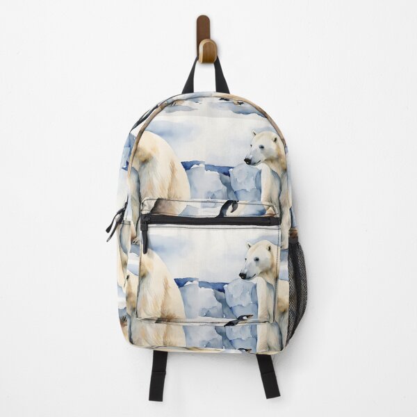 Item preview,   Polar Bear and Penguin Watercolor,  Polar Bear Family, Penguin, climat change, national recycling day designed and sold by KolorellaS.