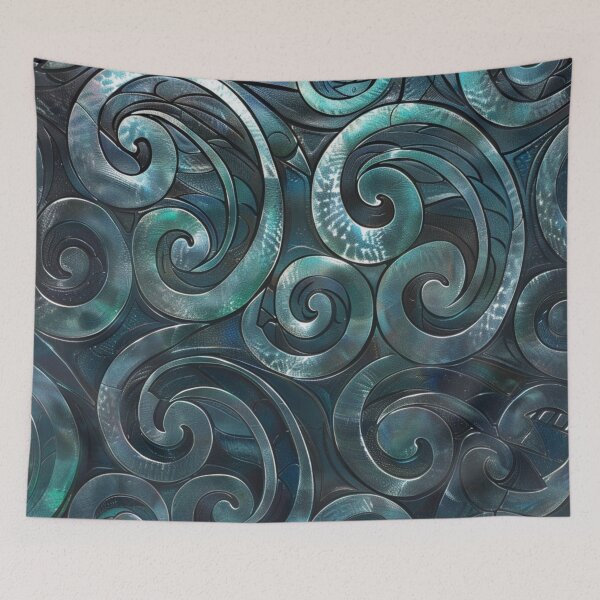 Artikelvorschau, Neuseeland Māori Paua Muster Koru Design 25 entworfen und verkauft von GrinGalore.