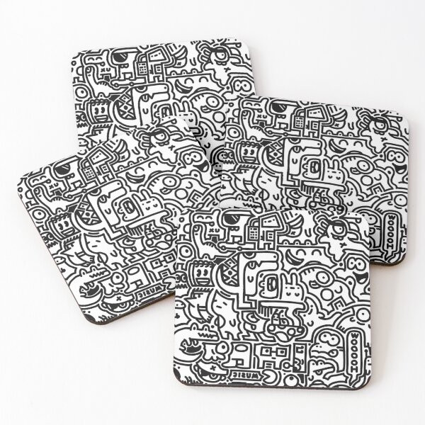 Item preview, Abstract Doodle Black White Cartoon designed and sold by DALdesignstore.