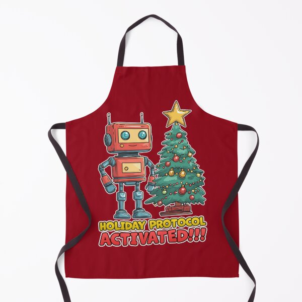 Item preview, Holiday Protocol Activated - Cute Robot Christmas Design designed and sold by TheSillySartor.