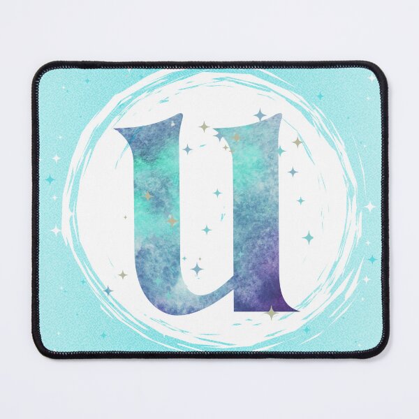 Artikelvorschau, Buchstabe U Monogramm-Aquarellgalaxie entworfen und verkauft von iRenza.