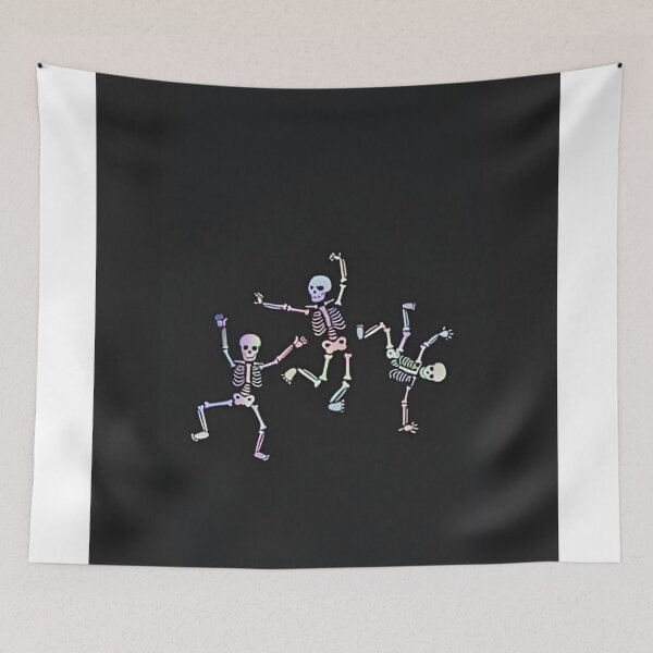 Item preview, Dancing Skeletons Abstract Doodle Black White Cartoon designed and sold by DALdesignstore.