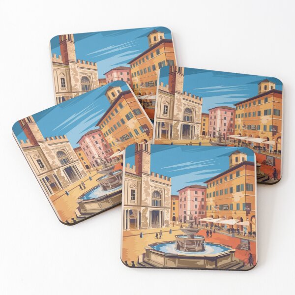 Item preview, Perugia Vintage Travel Poster designed and sold by TravelerRat.