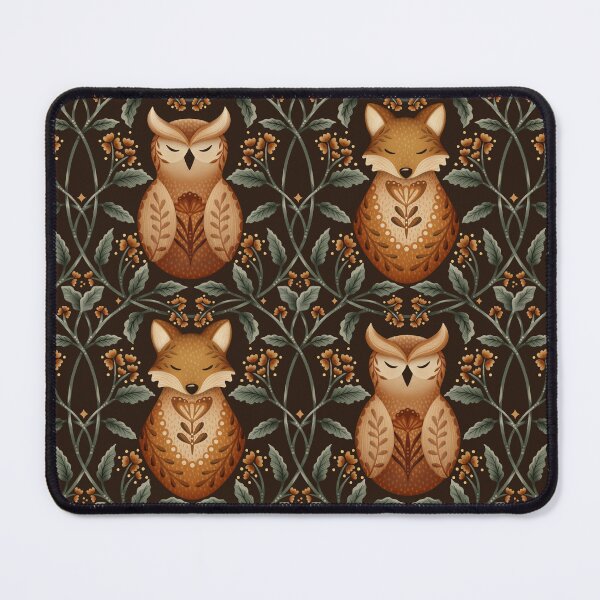 Item preview, CWhimsical Woodland Friends - Foxes and Owls in Blooming Wreaths brown designed and sold by OzdeBayer.