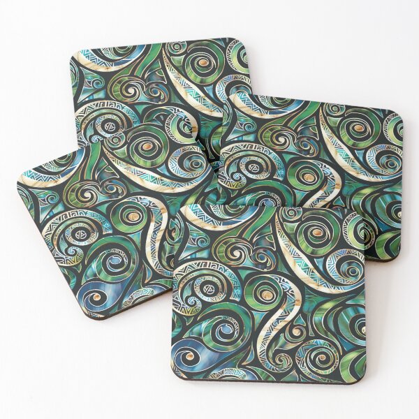 Item preview, New Zealand Māori Paua Pattern Koru Design 34 designed and sold by GrinGalore.
