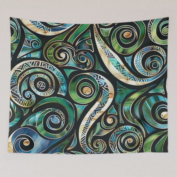 Item preview, New Zealand Māori Paua Pattern Koru Design 34 designed and sold by GrinGalore.