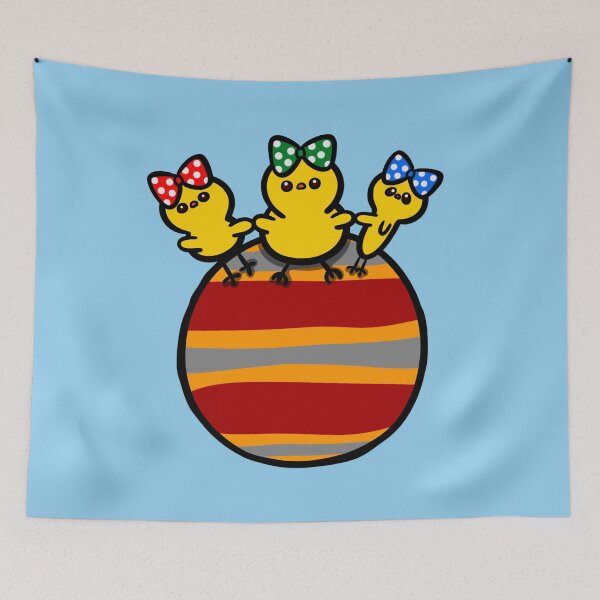 Item preview, Friendly space chicks holding hands on a planet designed and sold by Demeka-chan.