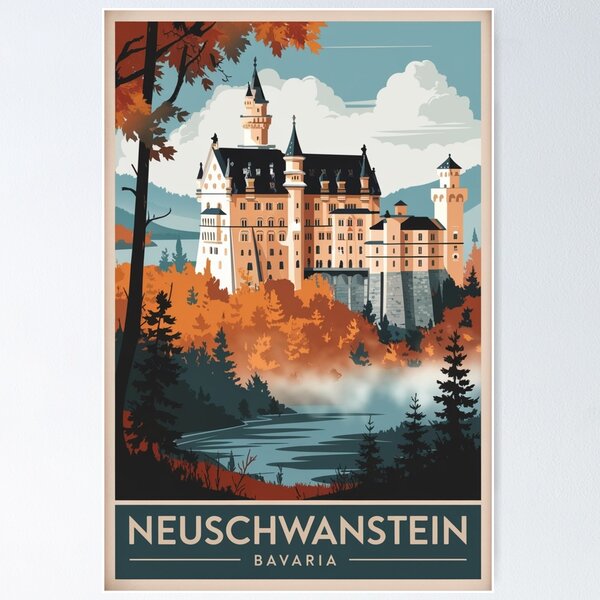 Item preview, Bavaria Vintage Travel Poster designed and sold by TravelerRat.