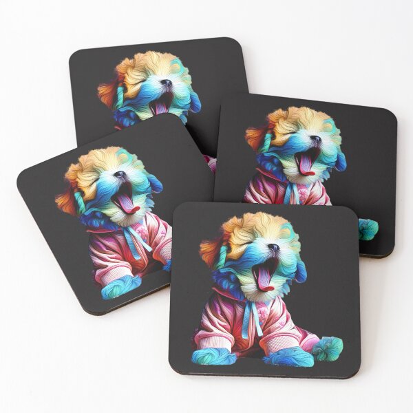 Item preview, Cute Colorful Puppy Yawning  designed and sold by AwesomeBeyondLimits.