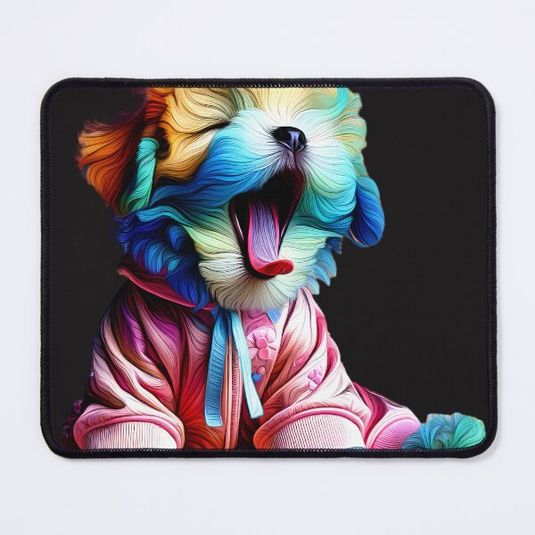 Item preview, Cute Colorful Puppy Yawning designed and sold by AwesomeBeyondLimits.