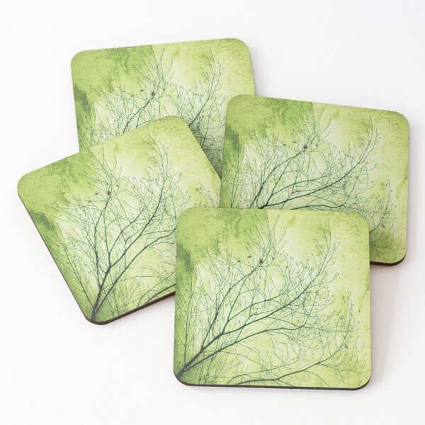 Item preview, Abstract Autumn Tree Branches with Lime Green Grunge Background designed and sold by SXW Designs.