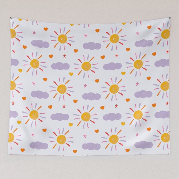 Item preview, Sun and Cloud seamless pattern - ST 0004 C designed and sold by The Colorful Corner.