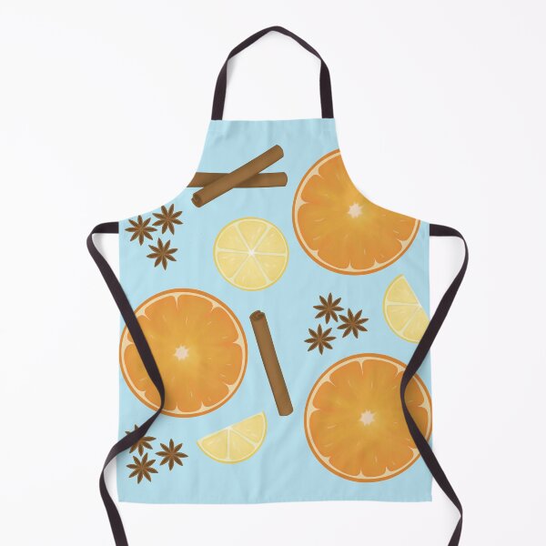 Item preview, Citrus and Spice Winter Flavors Pattern Blue designed and sold by Cucurbitavanda.