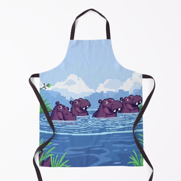 Item preview, Pixel Hippos River Serenade designed and sold by NaturePixel.