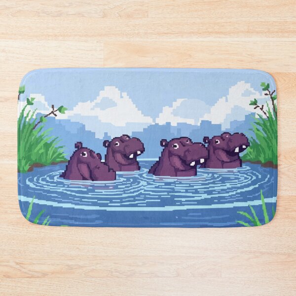 Item preview, Pixel Hippos River Serenade designed and sold by NaturePixel.