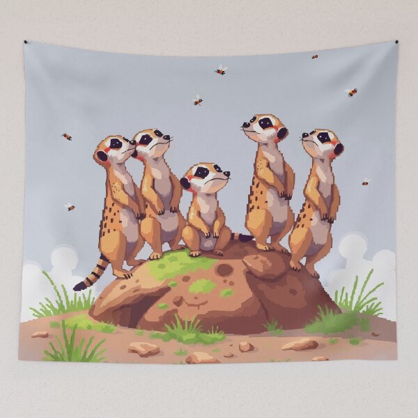 Item preview, Pixel Meerkats Vigil designed and sold by NaturePixel.
