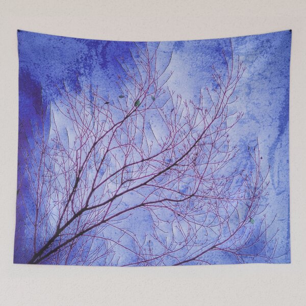 Item preview, Abstract Autumn Tree Branches with Blue Grunge Background designed and sold by SXW Designs.