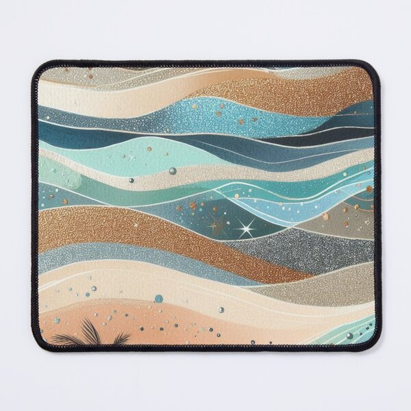Item preview, tropical landscape palm trees waves bright abstract designed and sold by blondie.simmer.