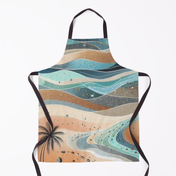 Item preview, tropical landscape palm trees waves bright abstract designed and sold by blondie.simmer.