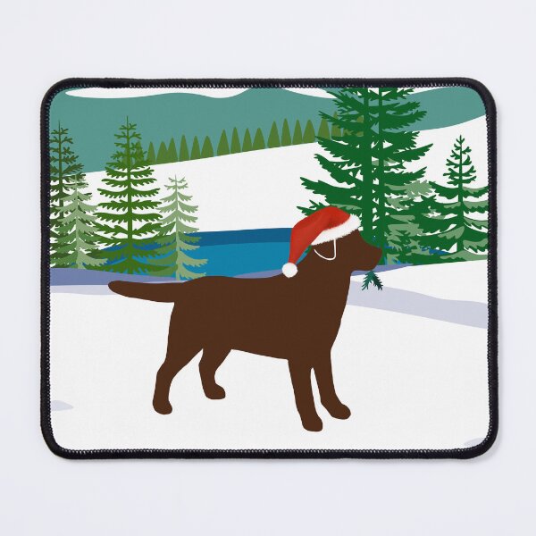 Item preview, Chocolate Labrador Christmas Winter View designed and sold by HappyLabradors.