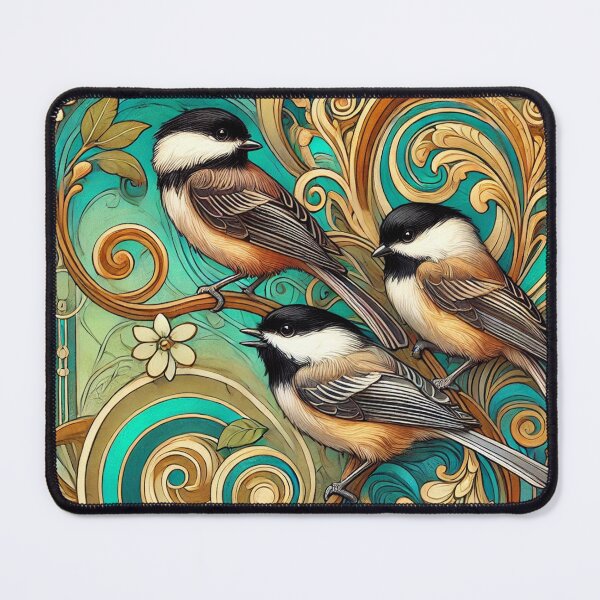 Item preview, Art Nouveau Chickadees designed and sold by PlasticAuto.