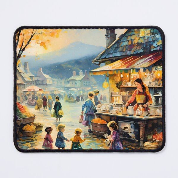 Item preview, Street market in the rain designed and sold by violethue.