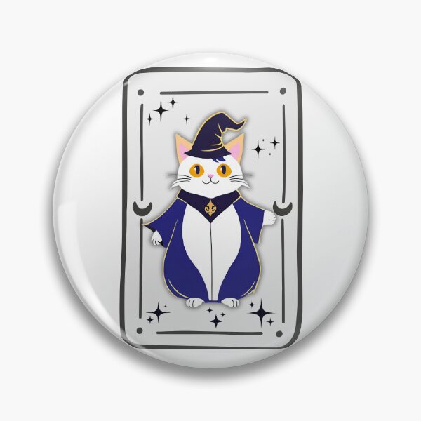 Item preview, The Feline Wizard: A Tarot Card of Magic and Mystery. Blue Magical Cat Wizard with Enchanting Hat. designed and sold by MarCreativArt.