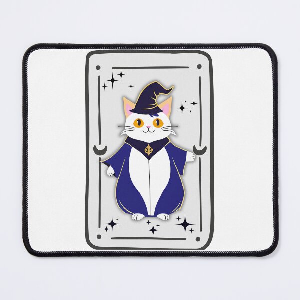 Item preview, The Feline Wizard: A Tarot Card of Magic and Mystery. Blue Magical Cat Wizard with Enchanting Hat. designed and sold by MarCreativArt.
