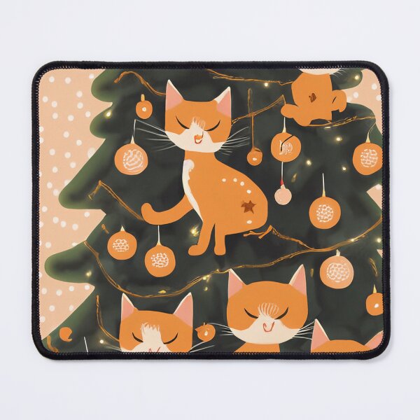 Item preview, Ginger cats inside a christmas tree illustration designed and sold by Photopat.