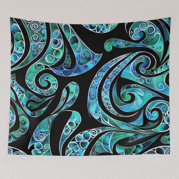 Artikelvorschau, Neuseeland Māori Paua Muster Koru Design 46 entworfen und verkauft von GrinGalore.