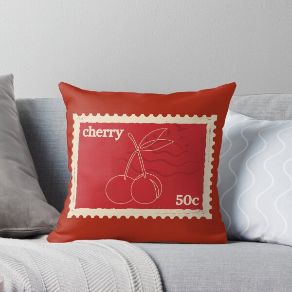 Item preview, vintage cherry stamp 50c vintage red and tan designed and sold by cherrytheory.