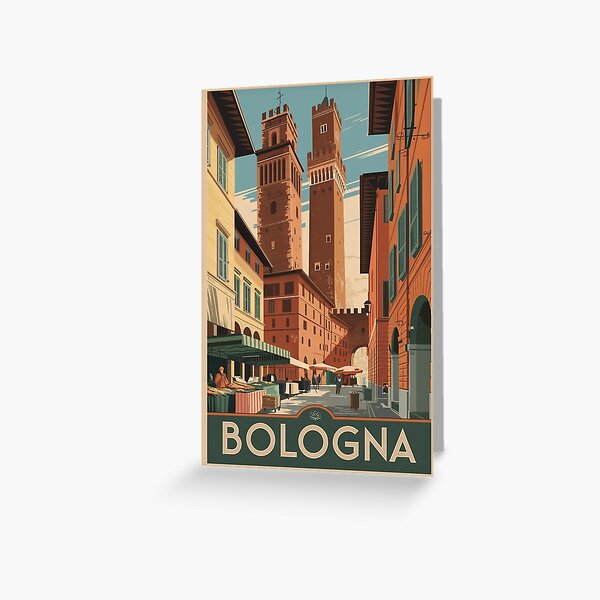 Item preview, Bologna Vintage Travel Poster designed and sold by TravelerRat.