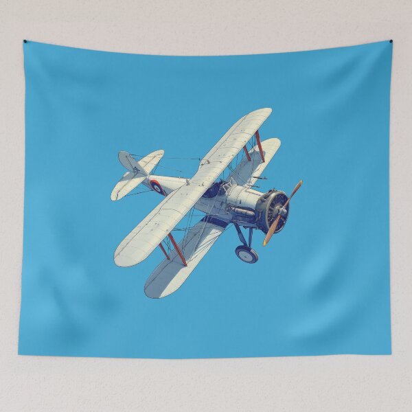 Item preview, Fairy Swordfish Mk.II Biplane - Minimalist Silhouette Art designed and sold by Windy-market.