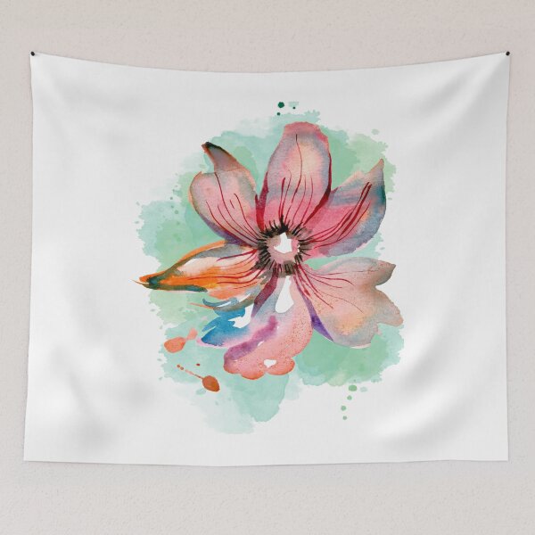 Item preview, red hibiscus flower painted with oil paint designed and sold by Periush.