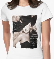 Mae West - Try the evil I've never tried before (Amazing People) Women's Fitted T-Shirt