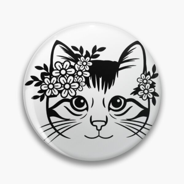 Item preview, Floral cat face designed and sold by LMN75Designs.