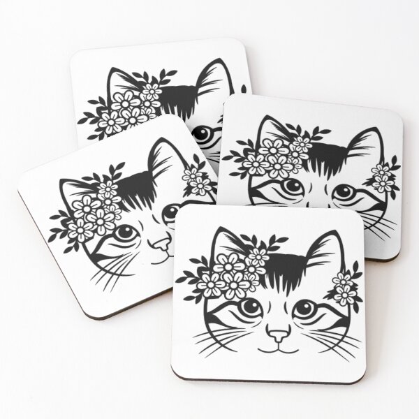 Item preview, Floral cat face designed and sold by LMN75Designs.