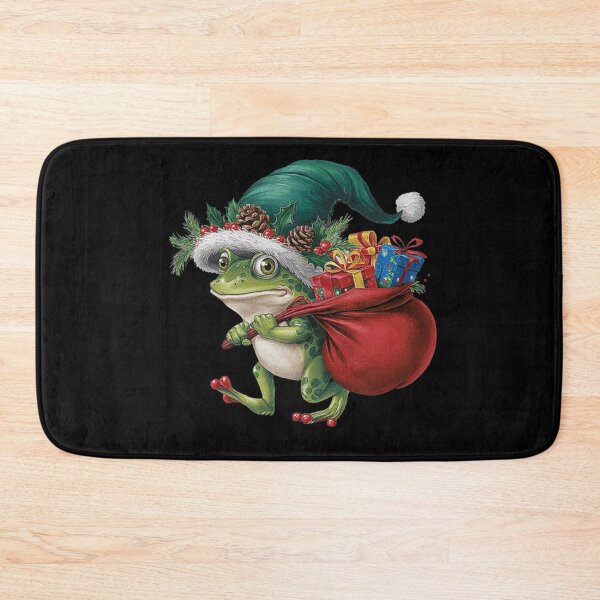 Item preview, Festive Frog with Santa Hat and Christmas Gifts - Holiday Frog Art designed and sold by love3617.