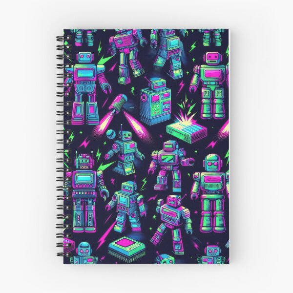 Item preview,  Retro Robots pattern 90s arcade designed and sold by Expressions-Sel.