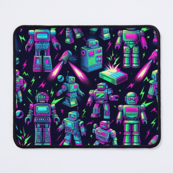 Item preview, Retro Robots pattern 90s arcade designed and sold by Expressions-Sel.