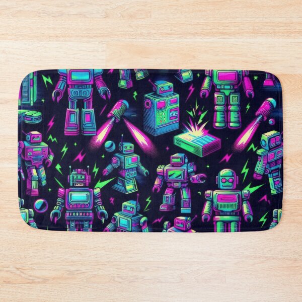 Item preview,  Retro Robots pattern 90s arcade designed and sold by Expressions-Sel.