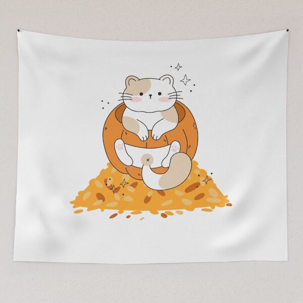 Item preview, Cute Orange Cat With Pumpkin designed and sold by DSoriaDesign.