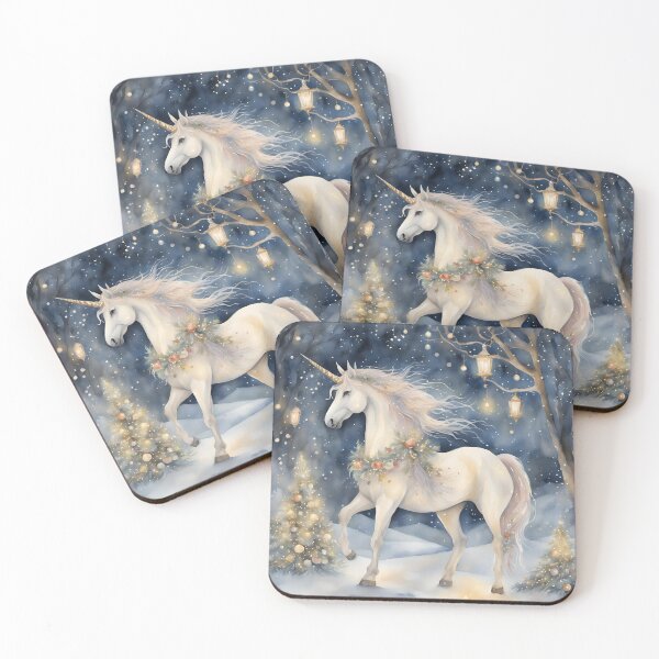 Item preview, Watercolor Christmas White Unicorn designed and sold by All-About-Life.