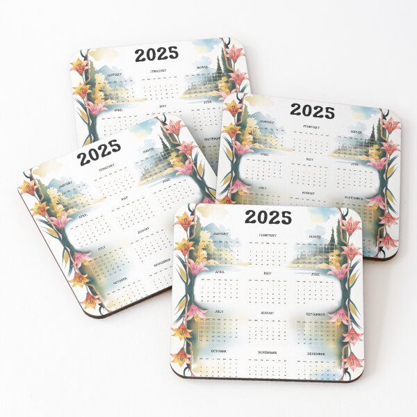 Item preview, Watercolor floral calendar with hand painted designed and sold by paratynka.
