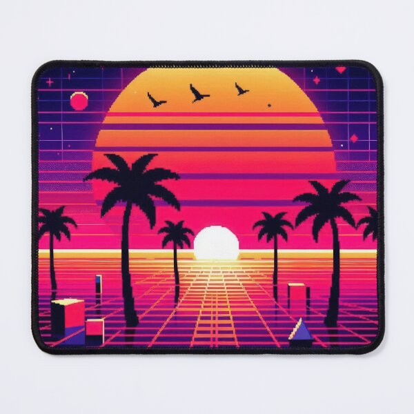 Item preview, Retro Sunset with palms pattern 90s arcade designed and sold by Expressions-Sel.