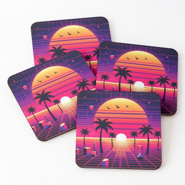 Item preview, Retro Sunset with palms pattern 90s arcade designed and sold by Expressions-Sel.